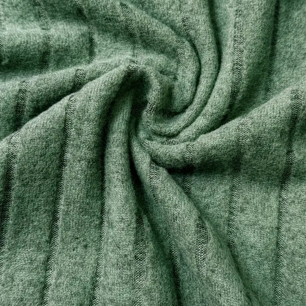 Green Ribbed Women's Pants - Picture 4 of 4